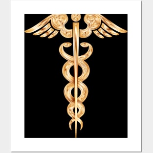 Golden Medical Symbol Posters and Art